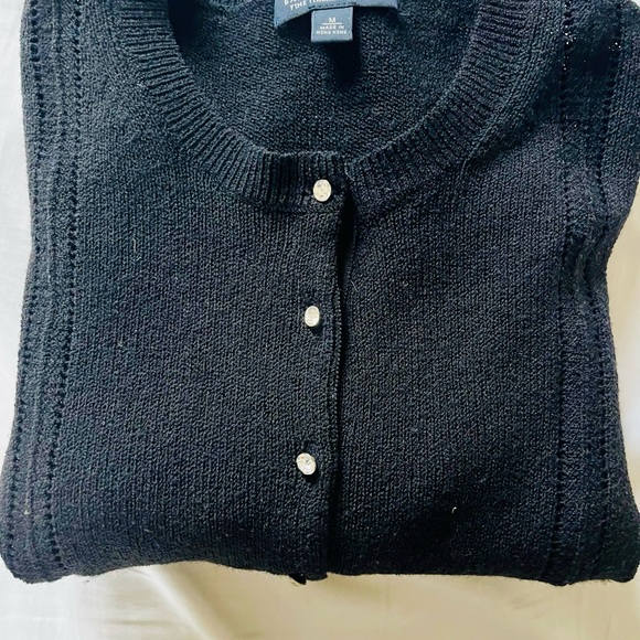 Black Merino Wool Cardigan - Picture 1 of 7